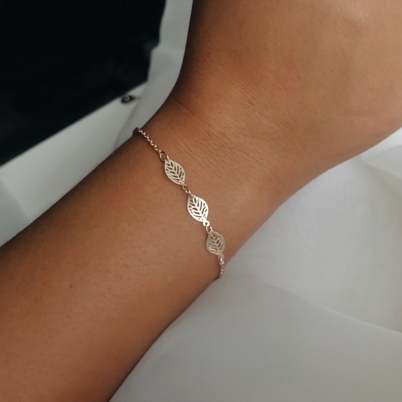 Leaf Bracelet Rose Gold 9” - Picture 6 of 6